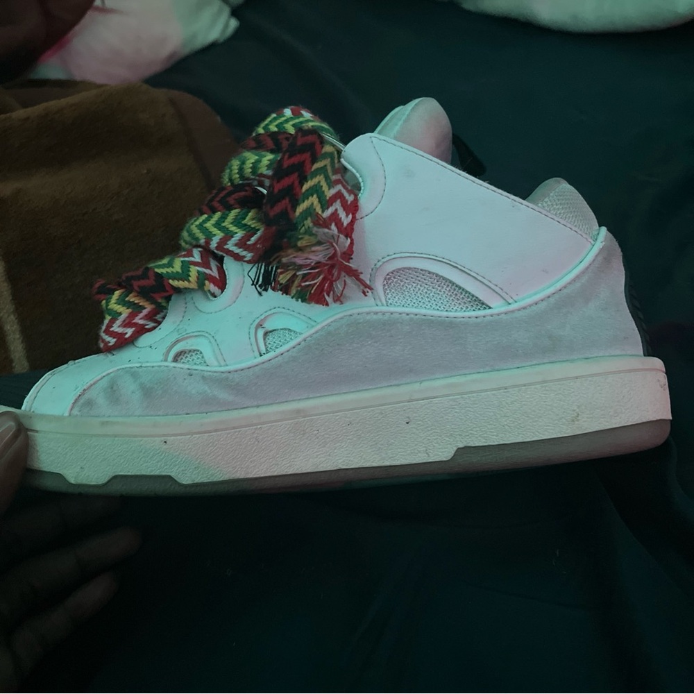 Lanvin White Sneakers with Multicolor Laces